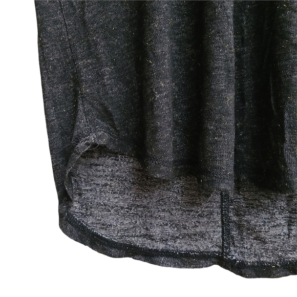 Bobeau Oversized Gold Fleck Deep Grey Heathered V-neck Shirt, Casual, Size Small - Picture 4 of 6